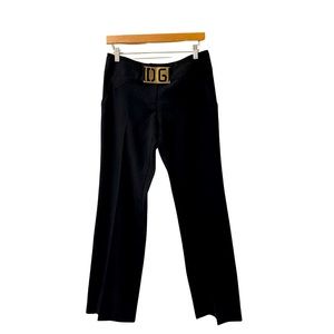 Dolce & Gabbana Black Office Career Trouser Wool Relaxed Fit Dress Pants Size 42